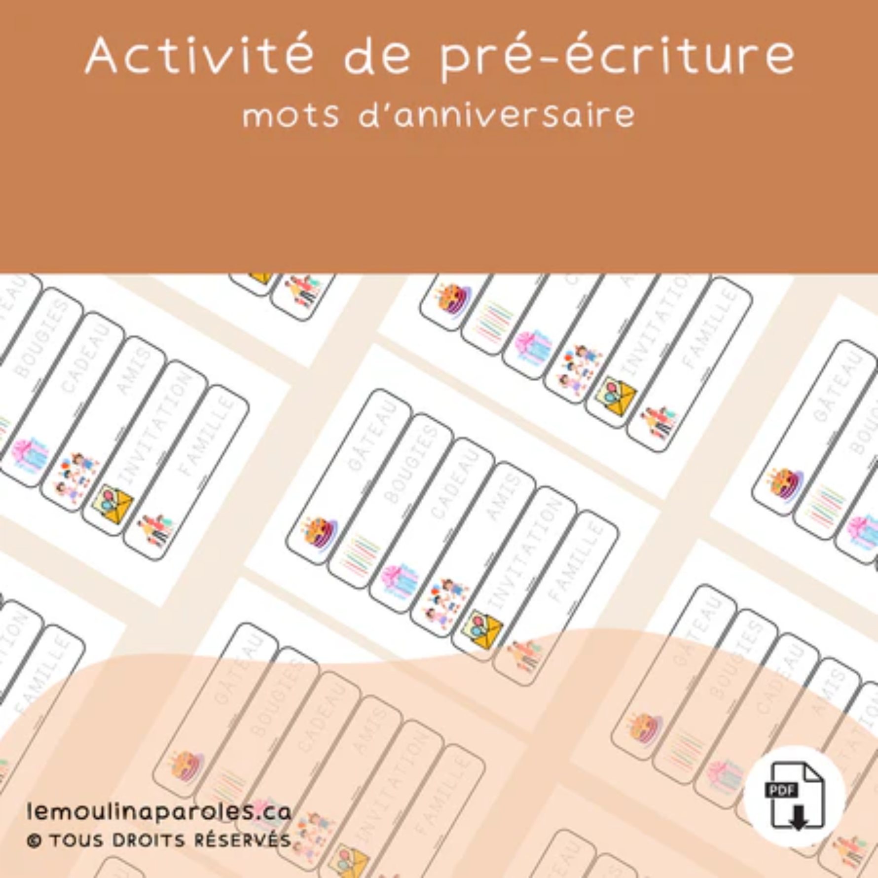 Jeux éducatifs vocabulaire anniversaire enfant