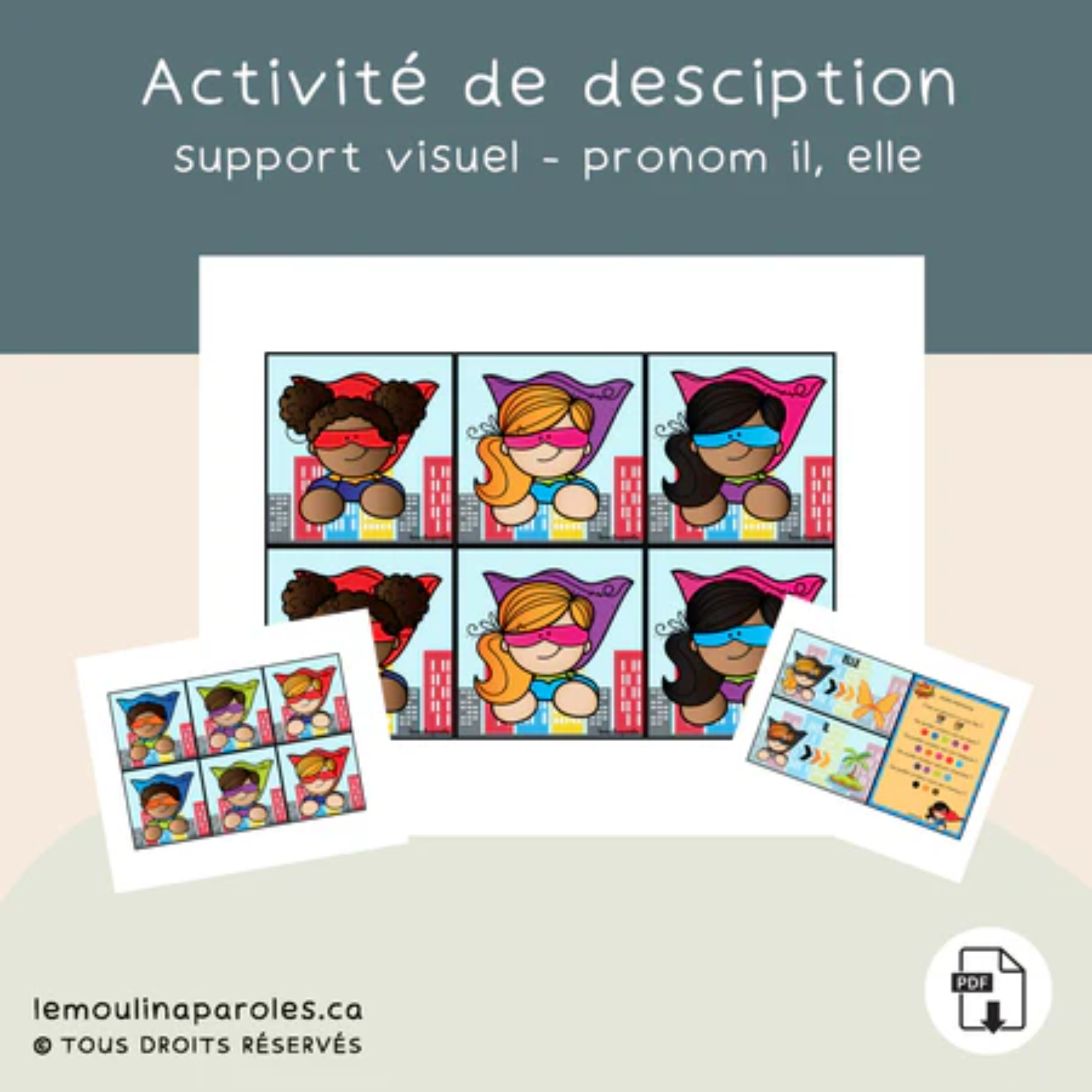 Trousse langage super-héros pour enfants avec activités éducatives imprimables préscolaire