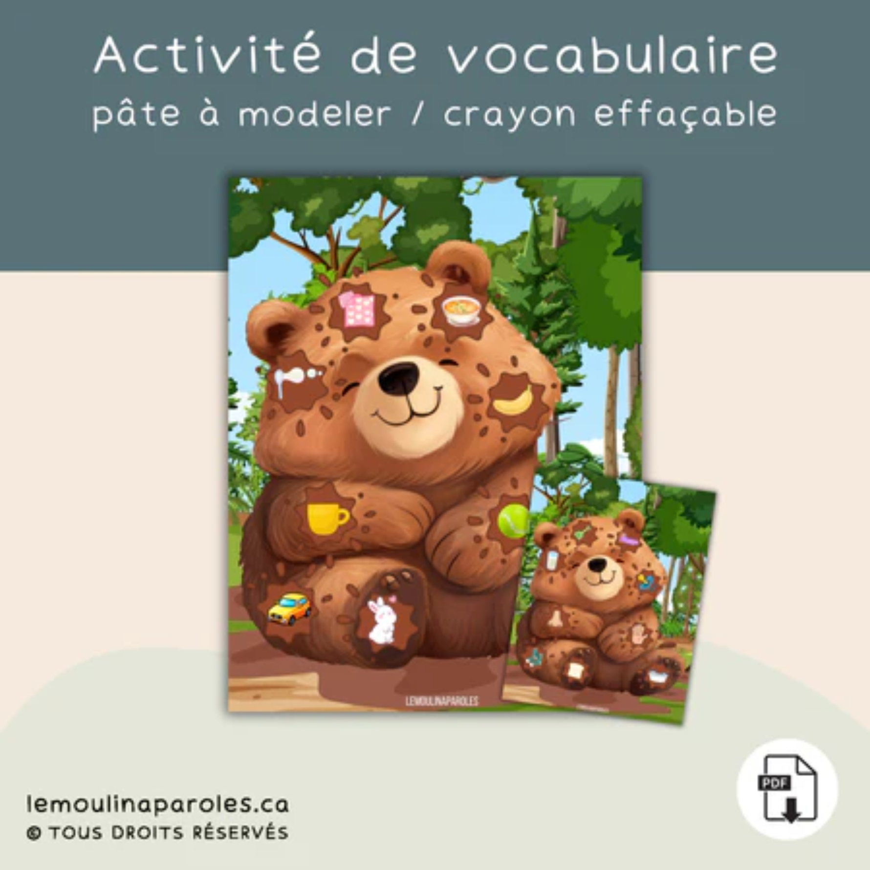 Trousse langage forêt pour enfants avec activités éducatives imprimables sur les animaux