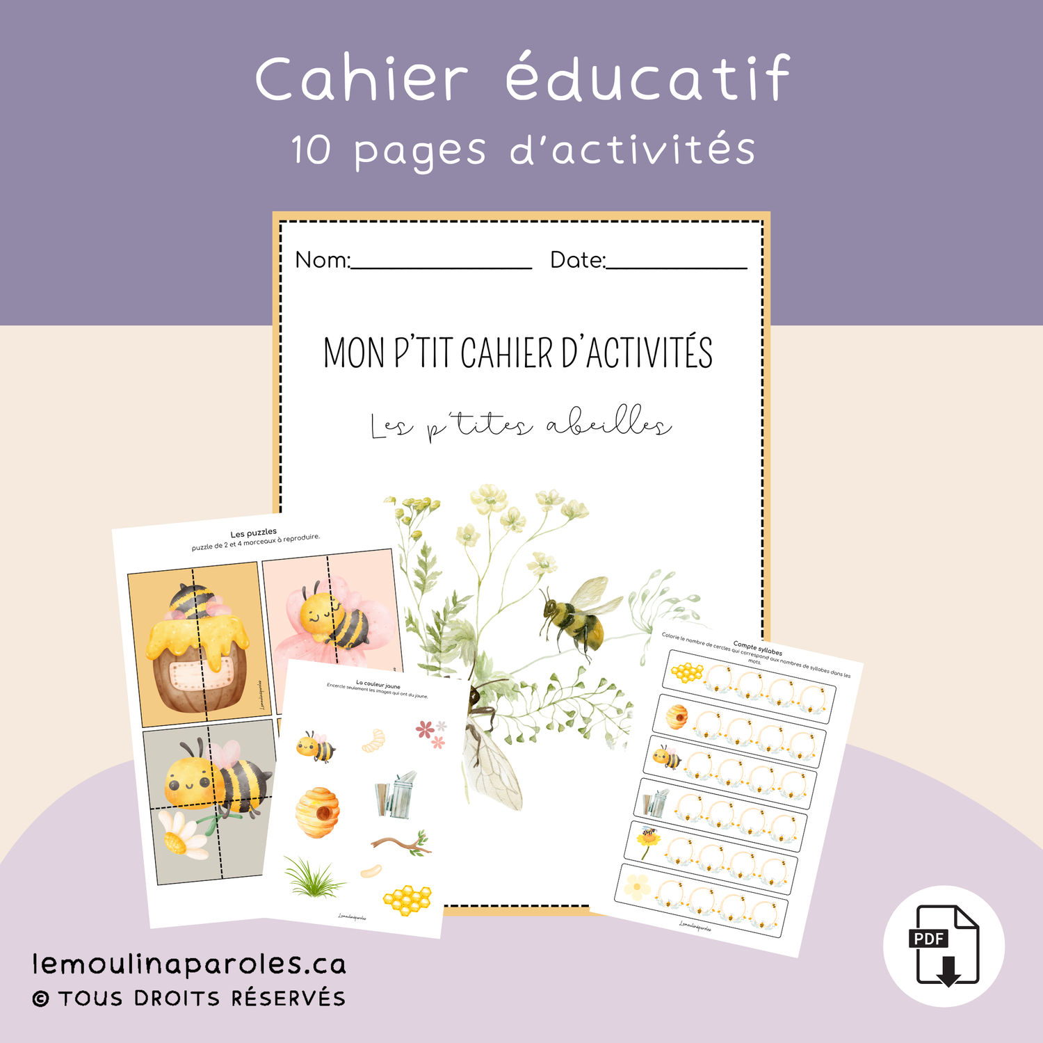 Cahier d'activités - les p'tites abeilles