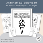 Cahier de coloriage sur les sports olympiques pour enfants