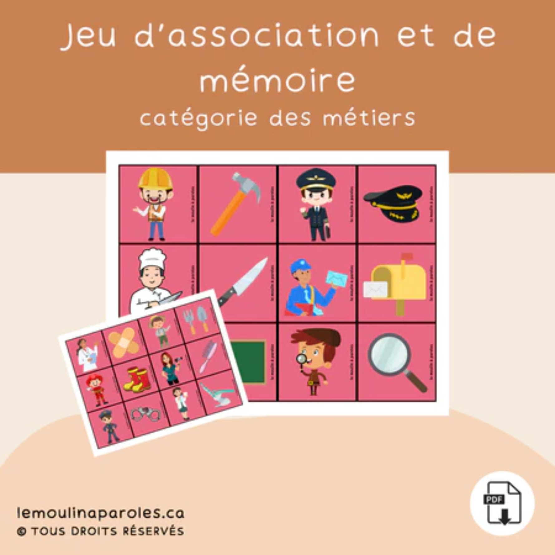 Trousse langage métiers pour enfants avec activités éducatives imprimables préscolaire