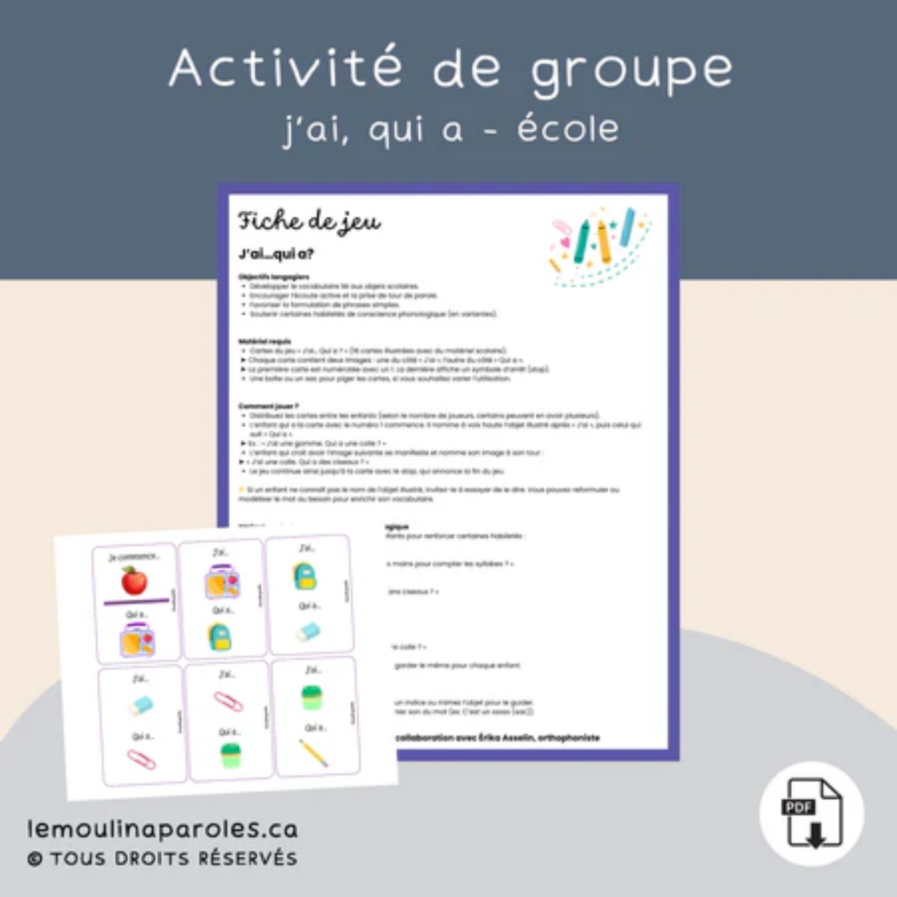 Trousse langage rentrée scolaire avec activités éducatives imprimables pour enfants