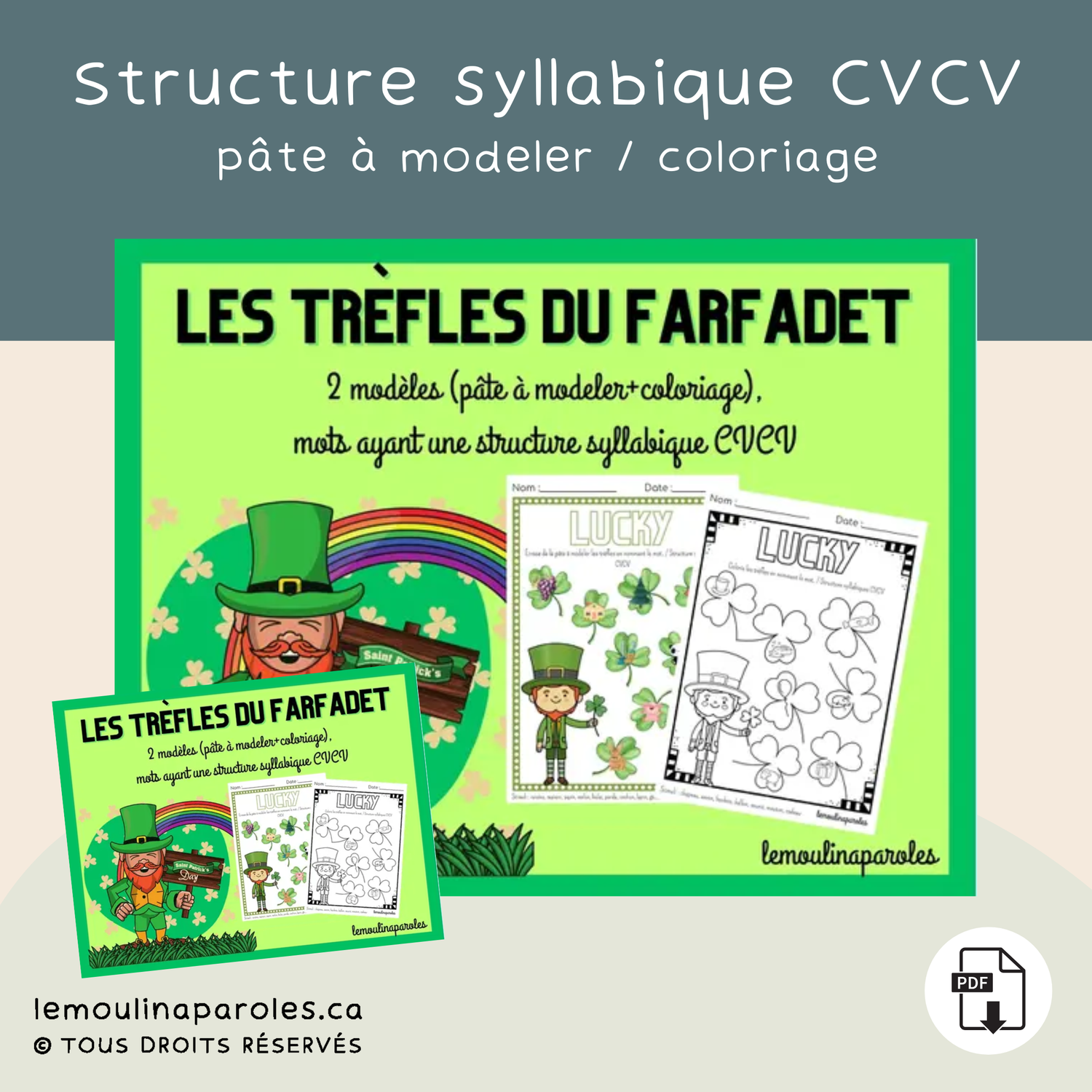 Jeu de structure syllabique CVCV avec farfadet