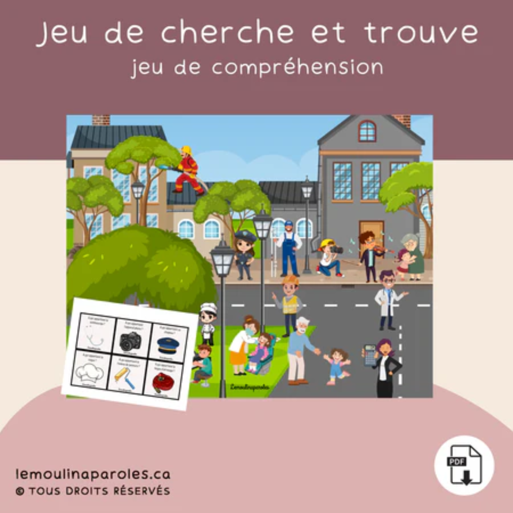 Trousse langage métiers pour enfants avec activités éducatives imprimables préscolaire