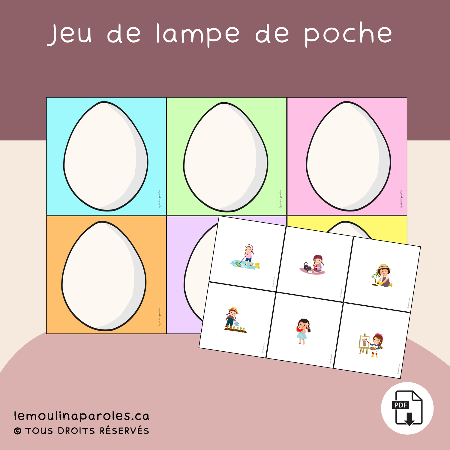 jeu langage pâques enfants phrases il elle cocos de pâques