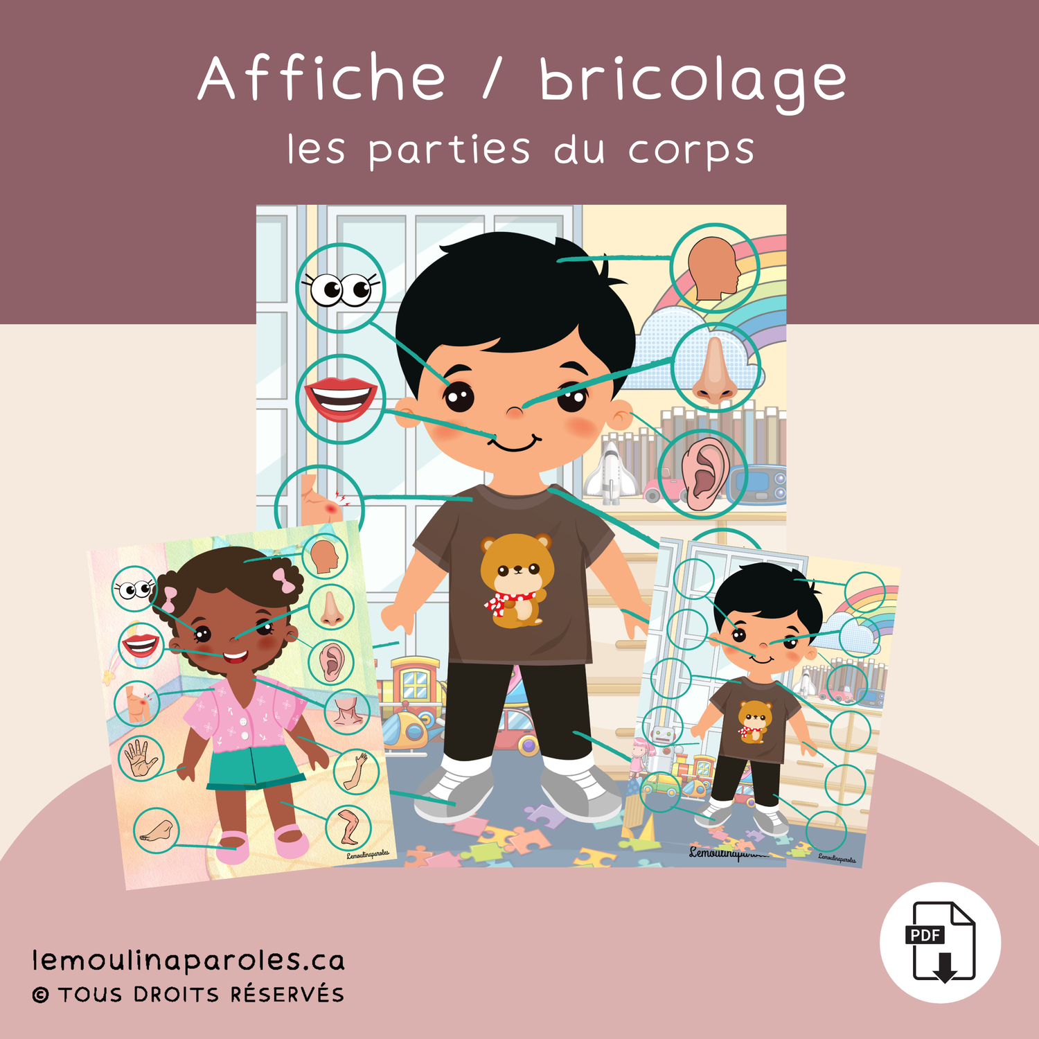 Bricolage les parties du corps - fille-garçon