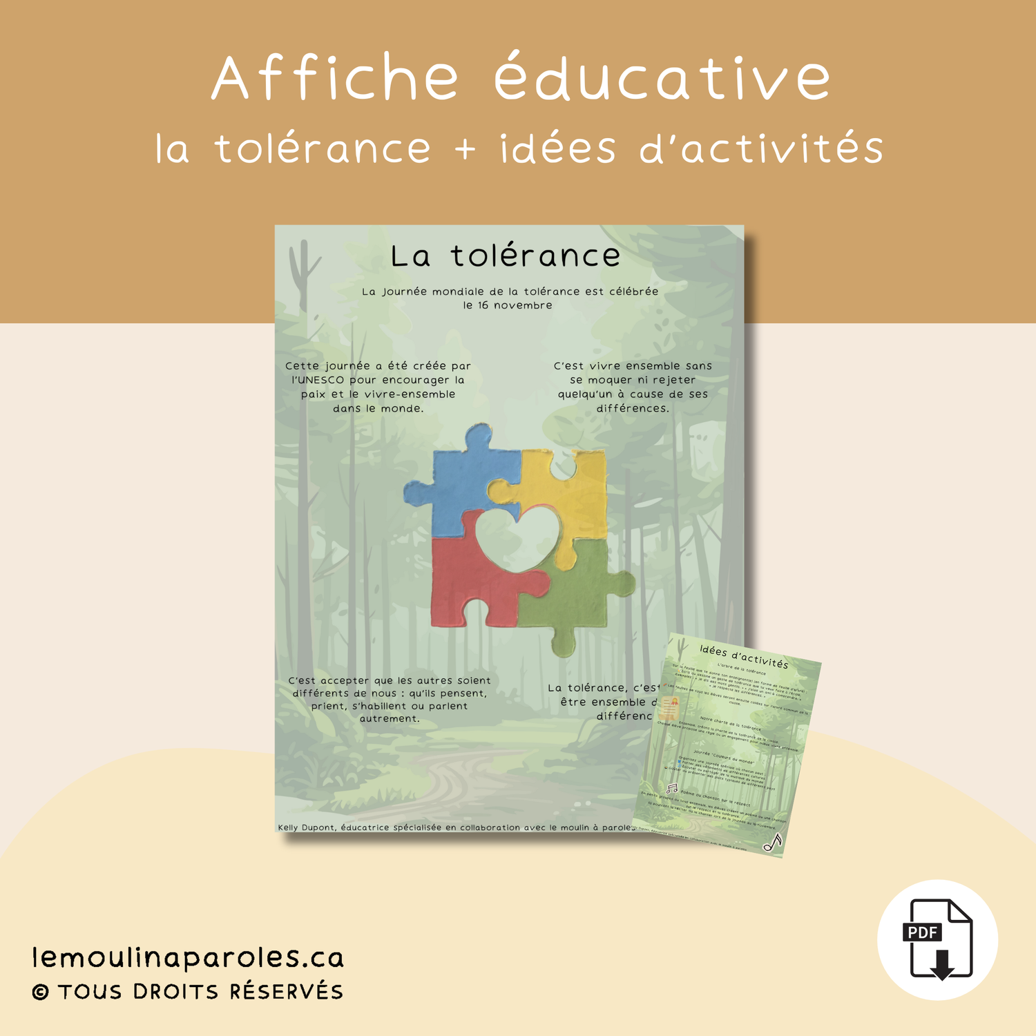 Affiche éducative : La tolérance