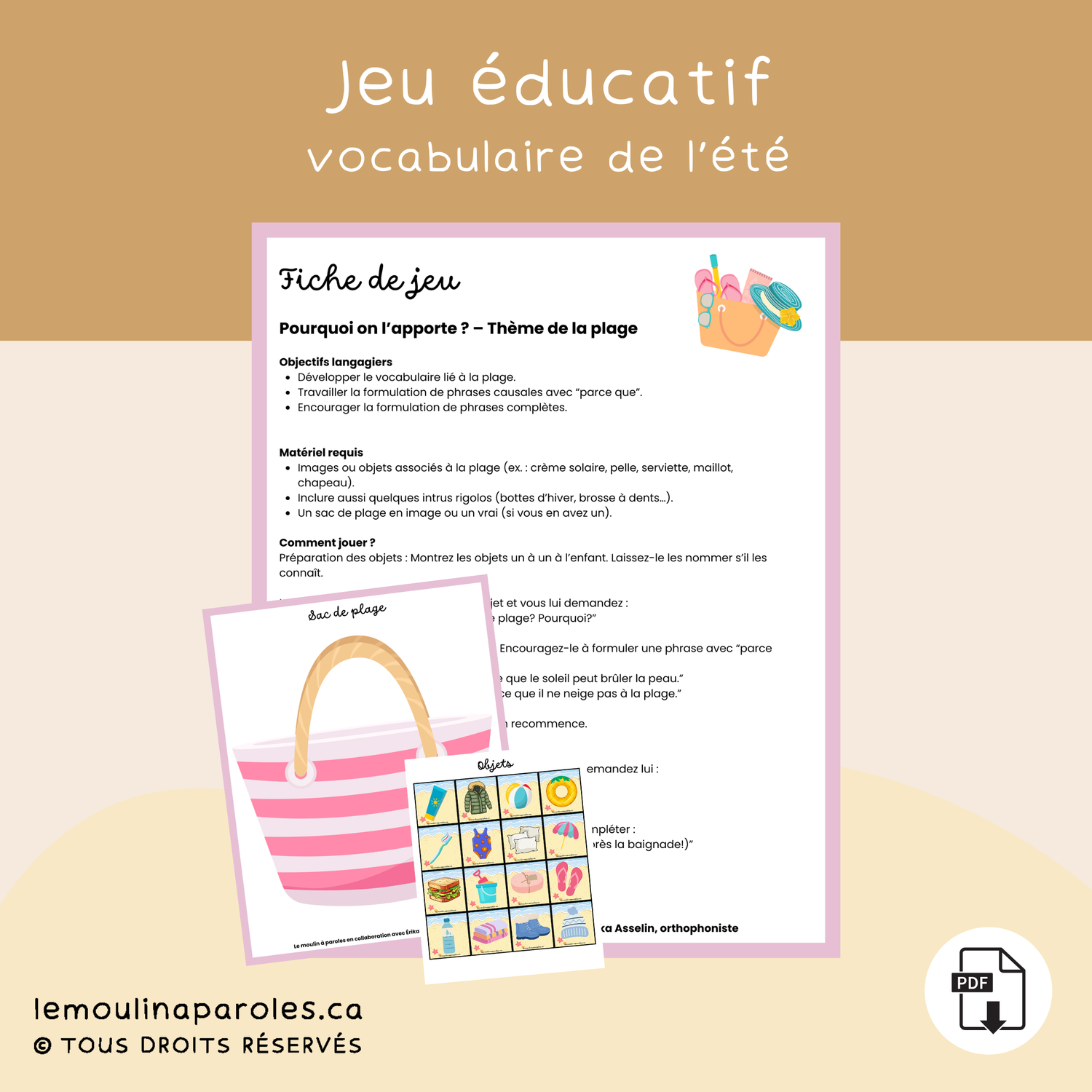 Pourquoi on l’apporte ? – Thème de la plage