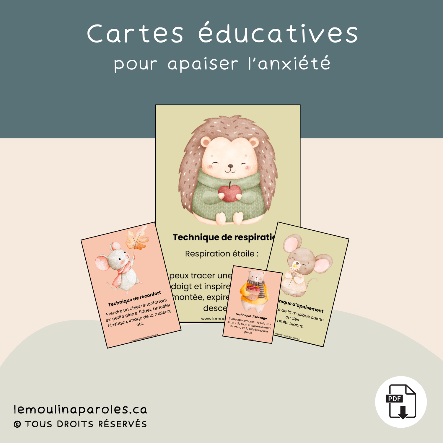 10 Cartes Éducatives pour Apaiser l’Anxiété – Version Automne