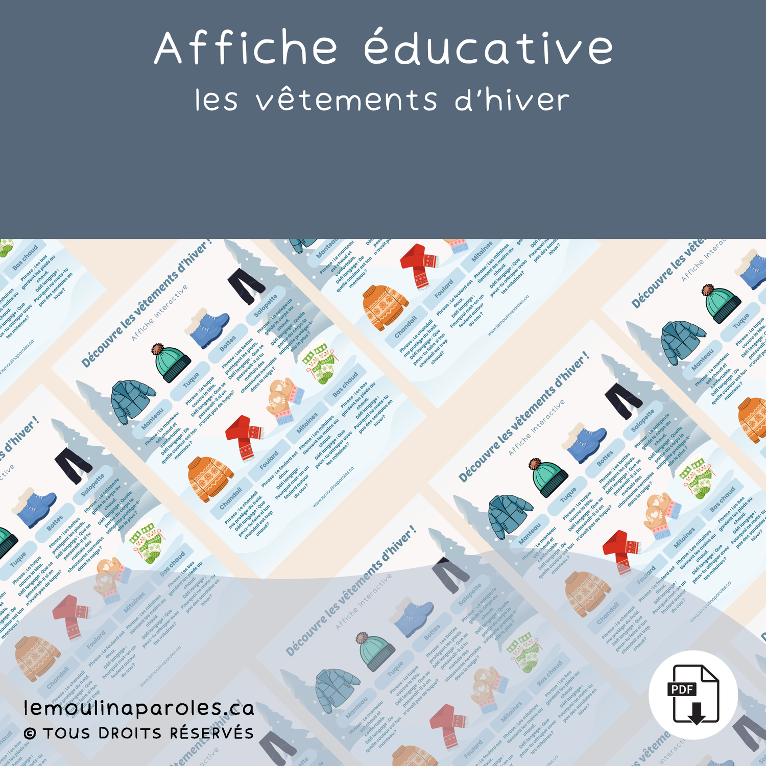 Affiche interactive – Vêtements d’hiver pour enfants