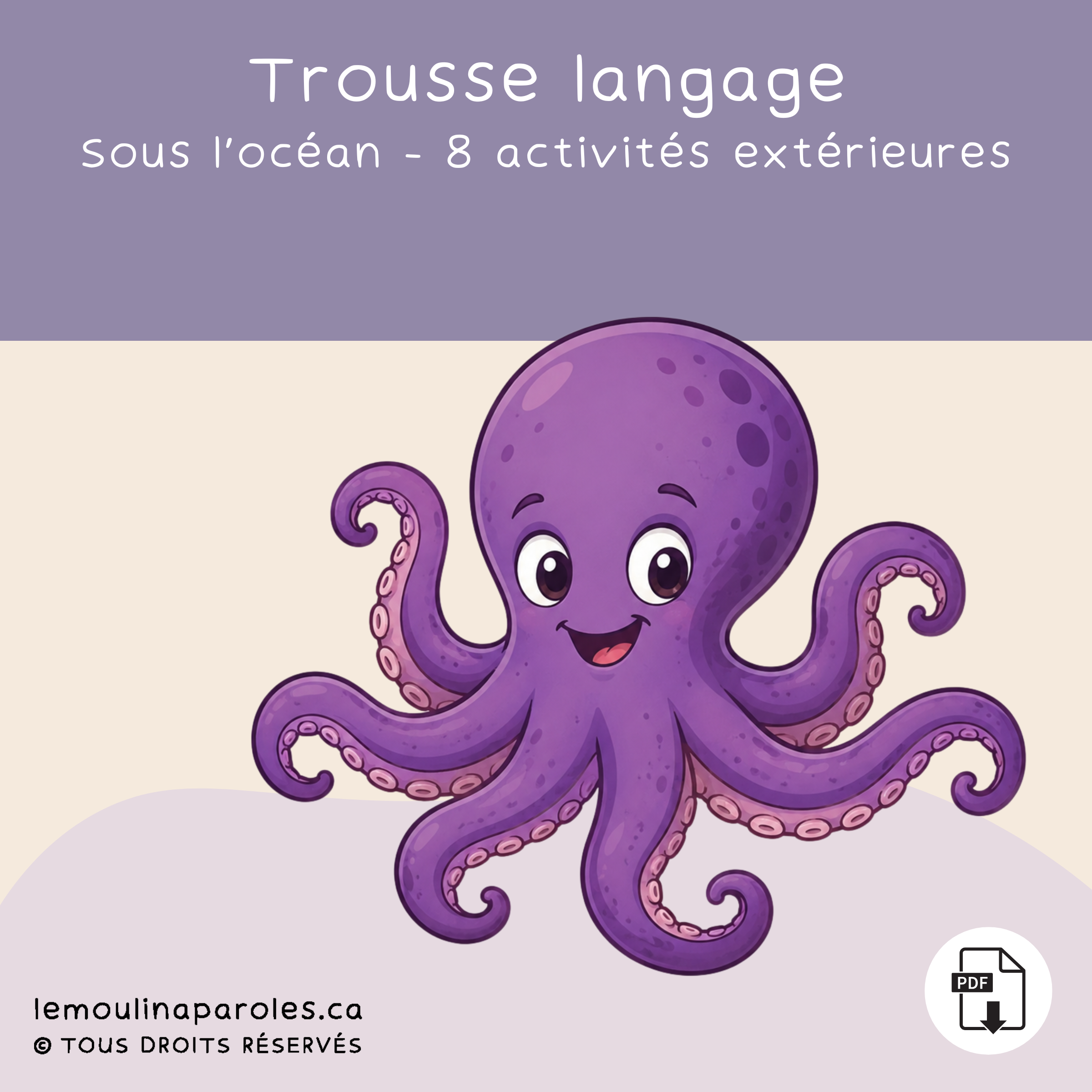 Trousse langage sous l’océan avec activités extérieures pour stimuler le langage chez les enfants préscolaires – Le Moulin à Paroles
