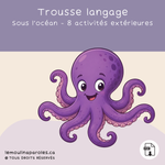Trousse langage sous l’océan avec activités extérieures pour stimuler le langage chez les enfants préscolaires – Le Moulin à Paroles