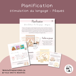 planification stimulation langage thème pâques enfants préscolaire