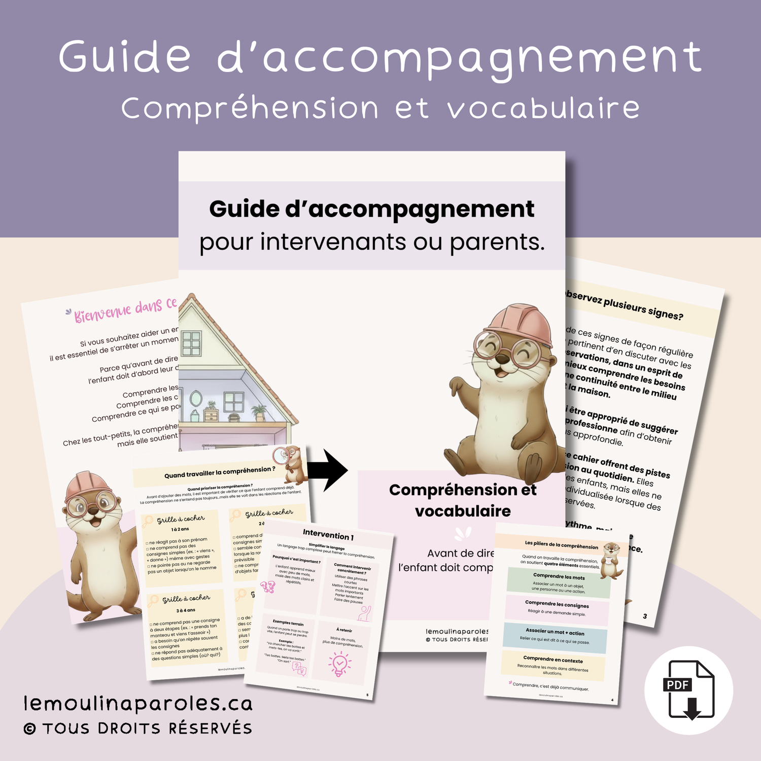 Cahier d’intervention – Compréhension et vocabulaire (stimulation du langage)