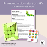 Jeu de langage chenille son k enfant 3-6 ans activité orthophonie PDF printemps