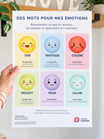 Affiche éducative Des mots pour mes émotions – reconnaître et exprimer les émotions – 12 x 18 po