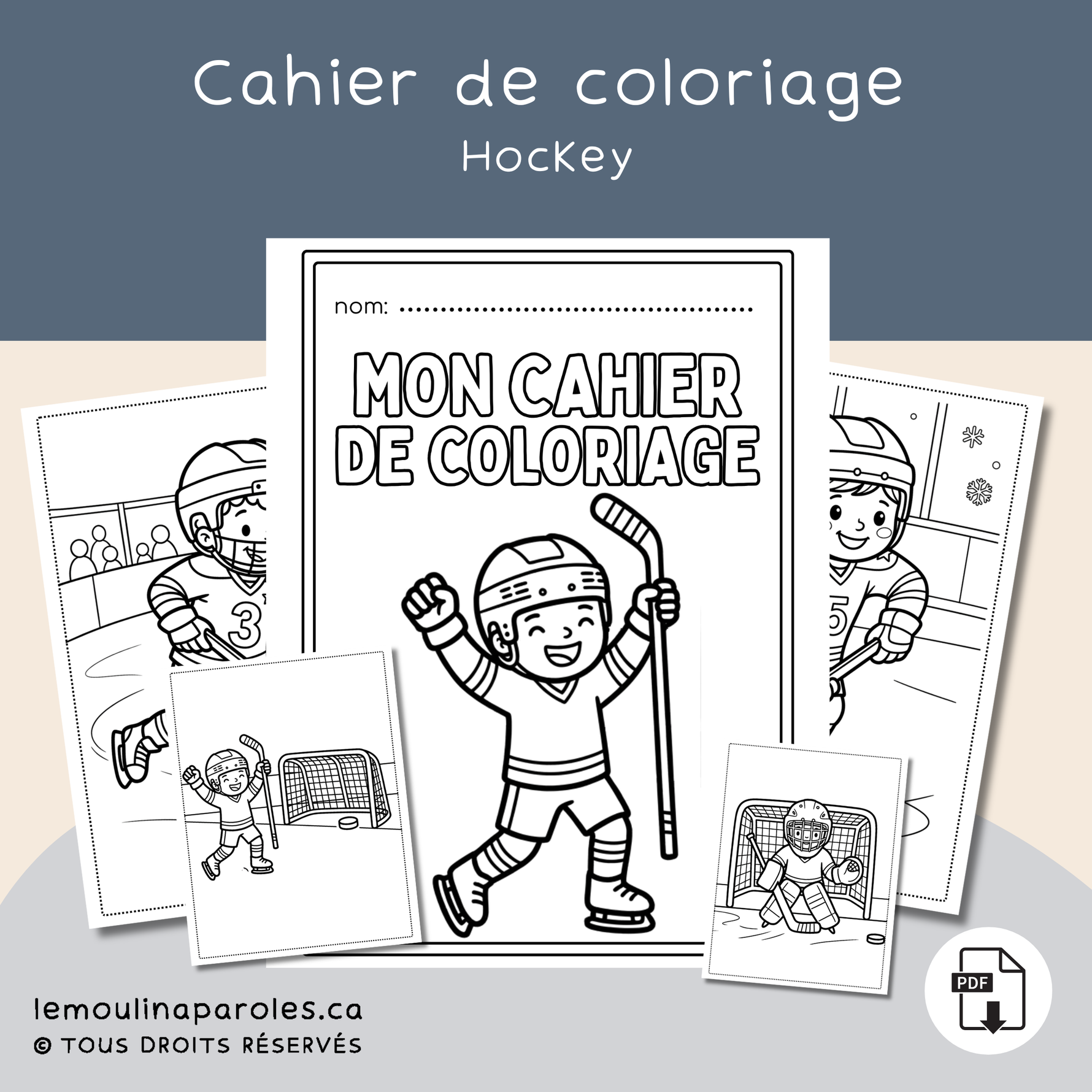 Trousse langage hockey avec activités éducatives imprimables pour enfants