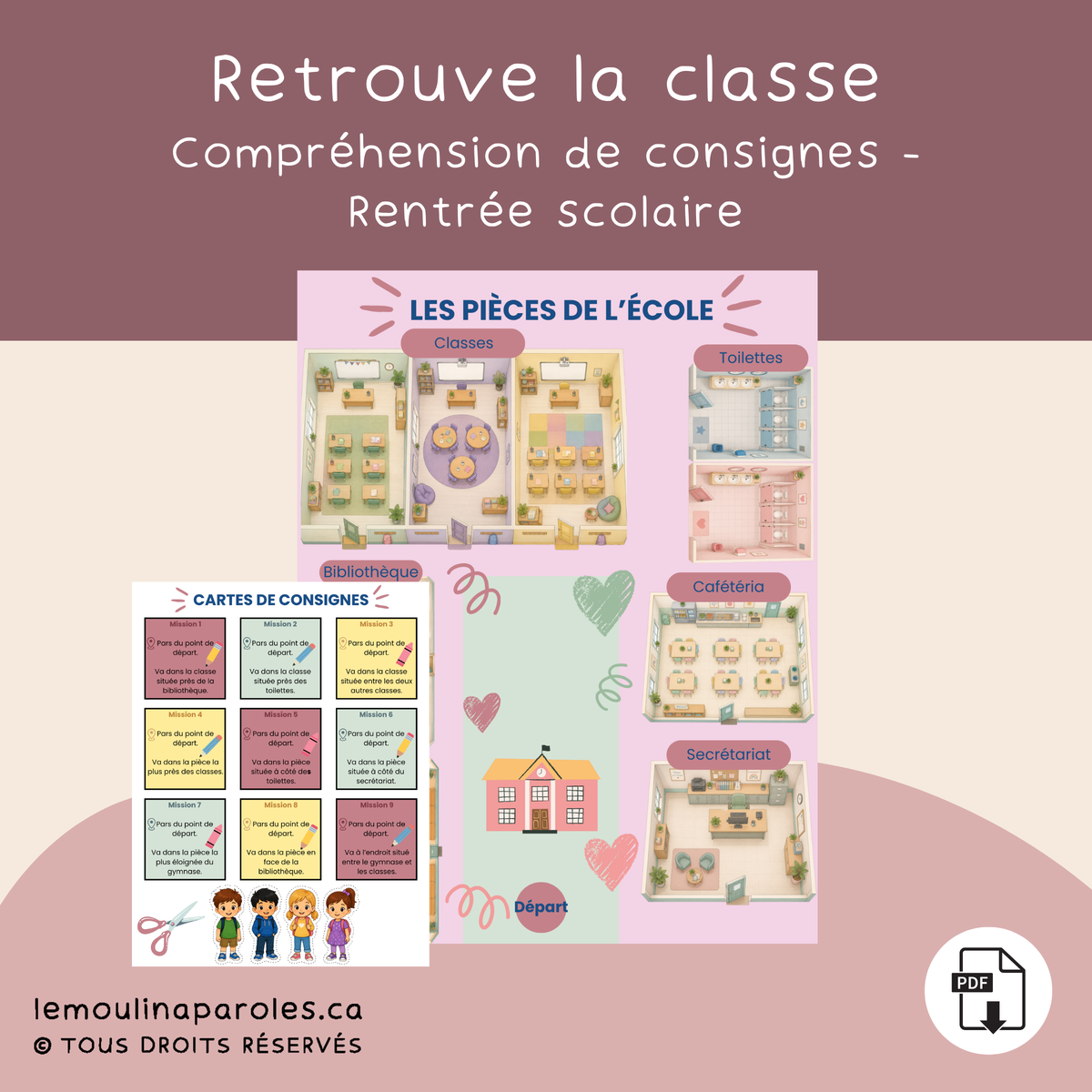 Retrouve la bonne classe - Notions spatiales