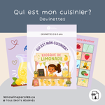 Qui est mon cuisinier ? – Jeu PDF imprimable de devinettes pour développer le vocabulaire descriptif et la communication orale chez les enfants de 3 à 5 ans