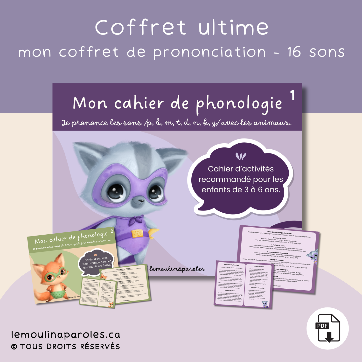 Coffret de phonologie pour enfants de 3 à 6 ans – stimulation du langage oral