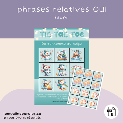 Bonhommes de neige - phrases relative /QUI/