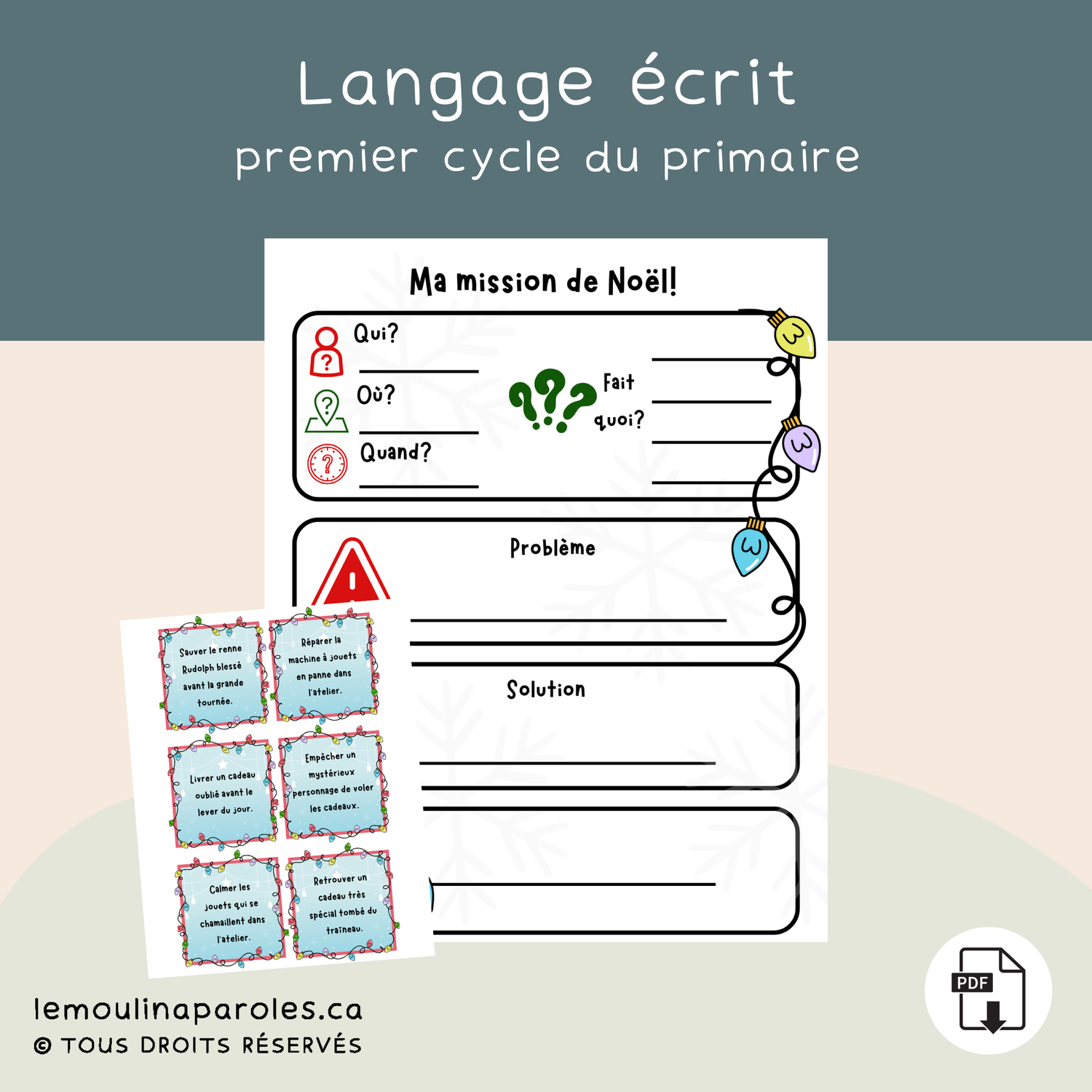 La mission secrète de Noël - 1er cycle - planifier une histoire