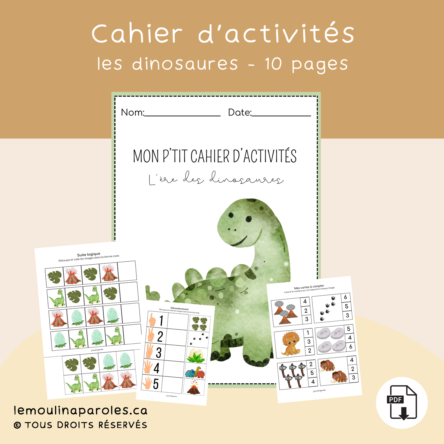 Cahier d'activités - l'ère des dinosaures