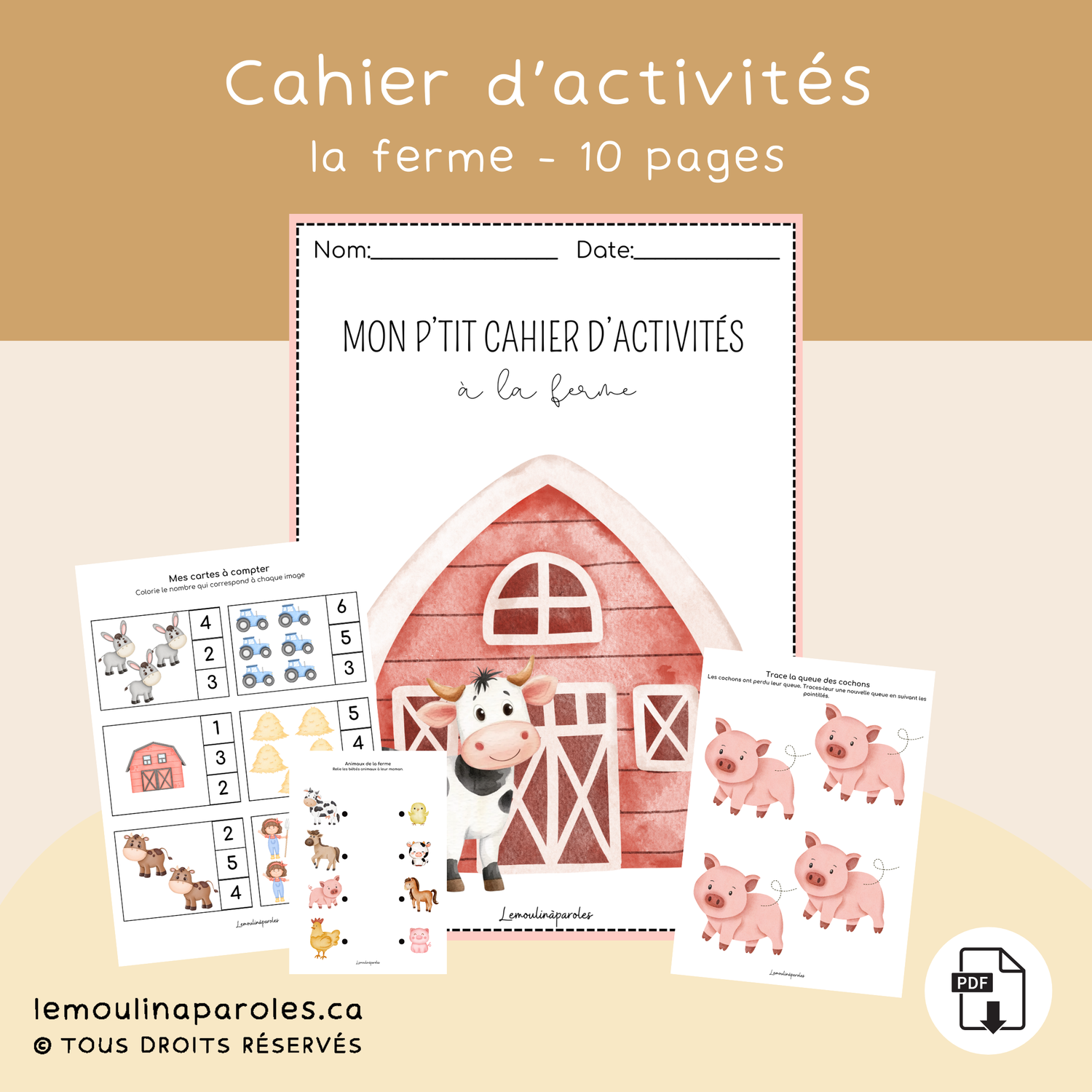 Cahier d'activités - une virée à la ferme