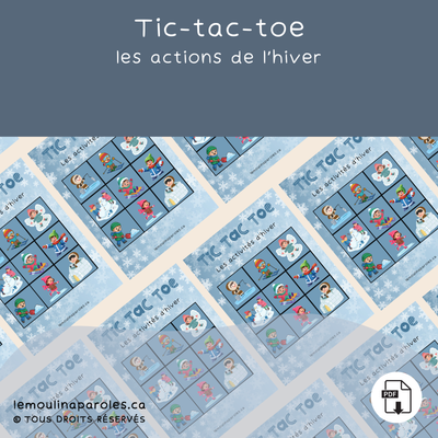 Tic tac toe des actions de l'hiver