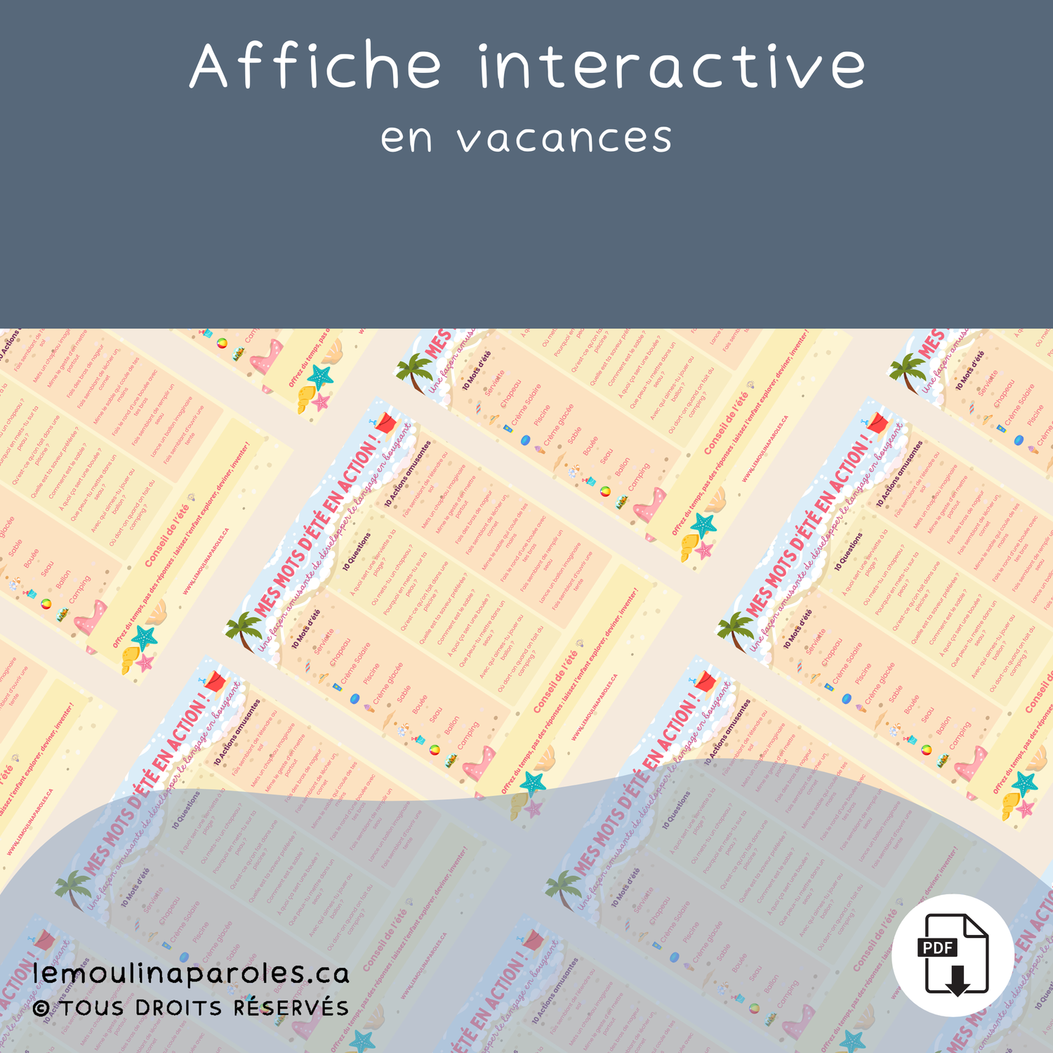 Affiche interactive - mes mots d'été