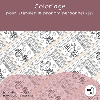 Roule, nomme et colorie – la souris de l'amour