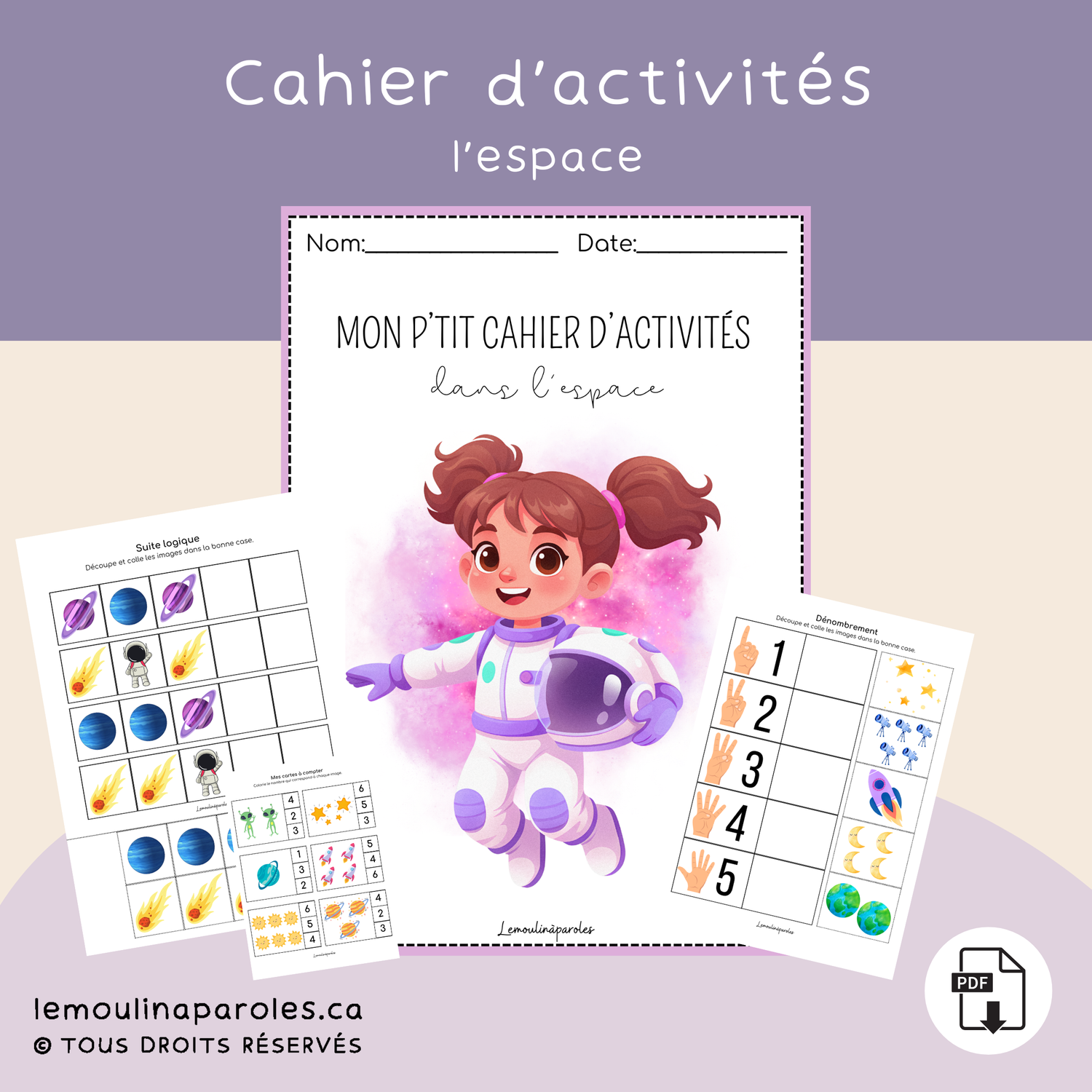 Cahier d'activités - dans l'espace