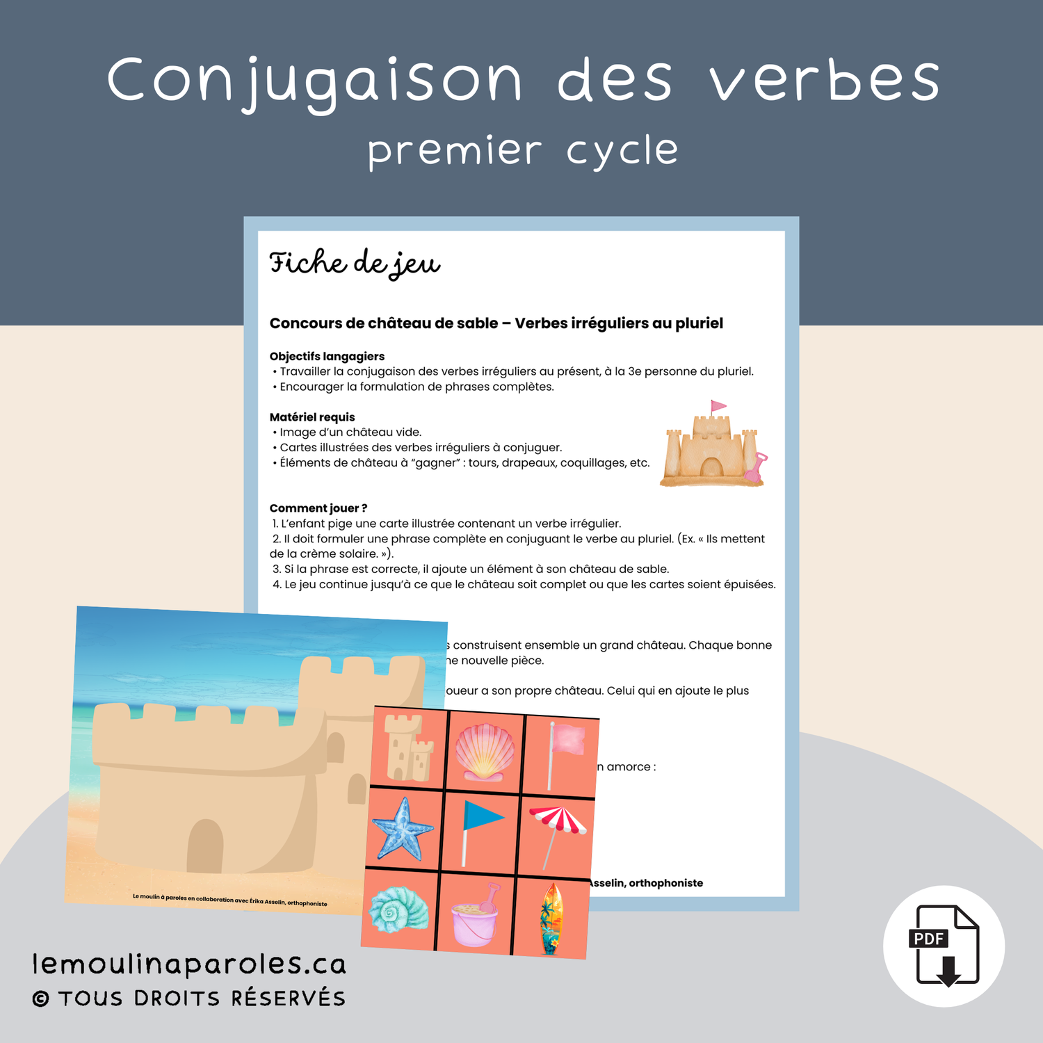 Concours de château de sable – Verbes irréguliers au pluriel