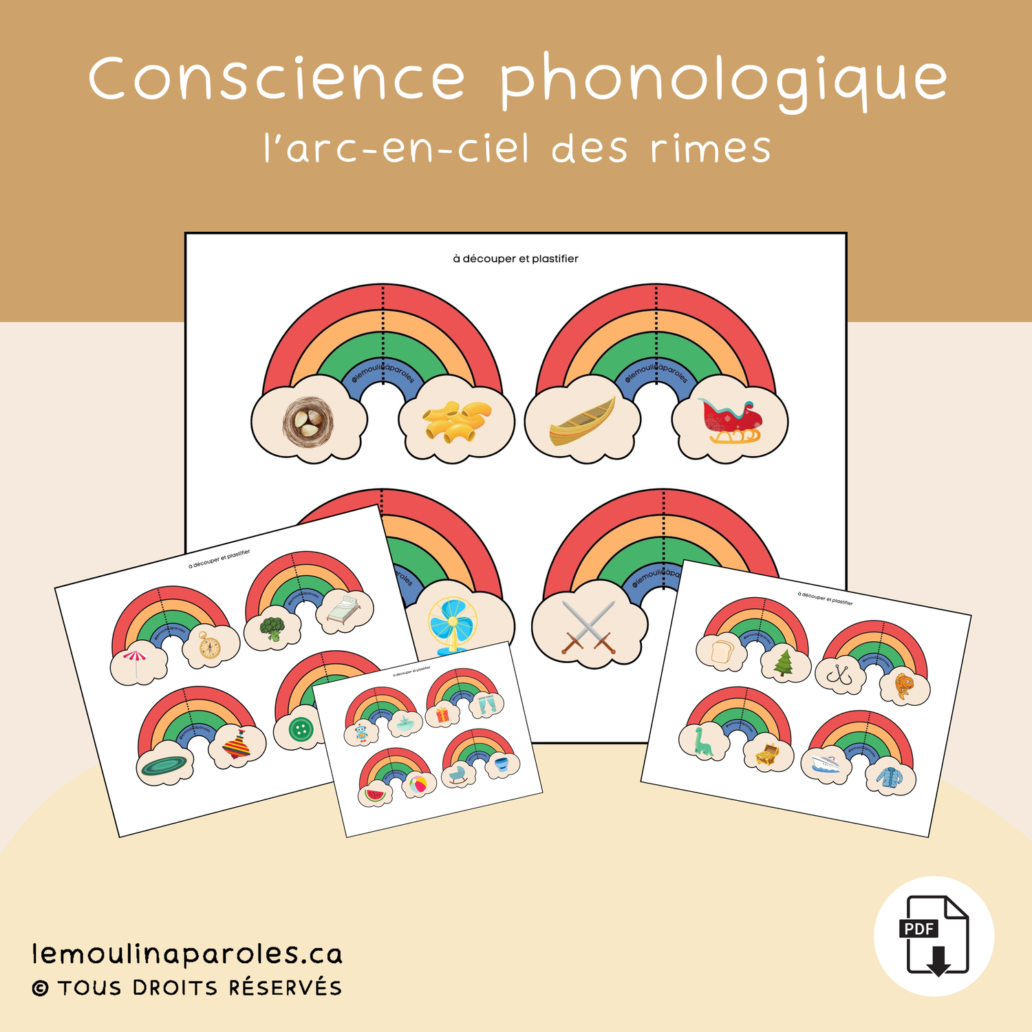 Activité de conscience phonologique rimes enfants