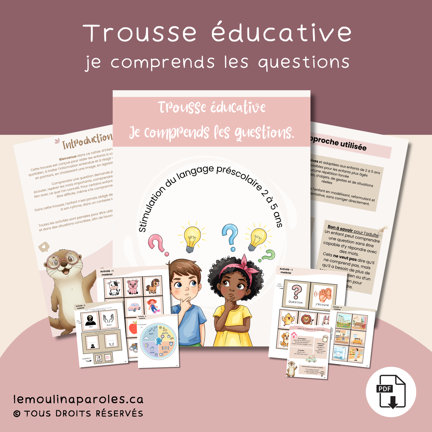 Trousse éducative Je comprends les questions – stimulation du langage 2 à 5 ans