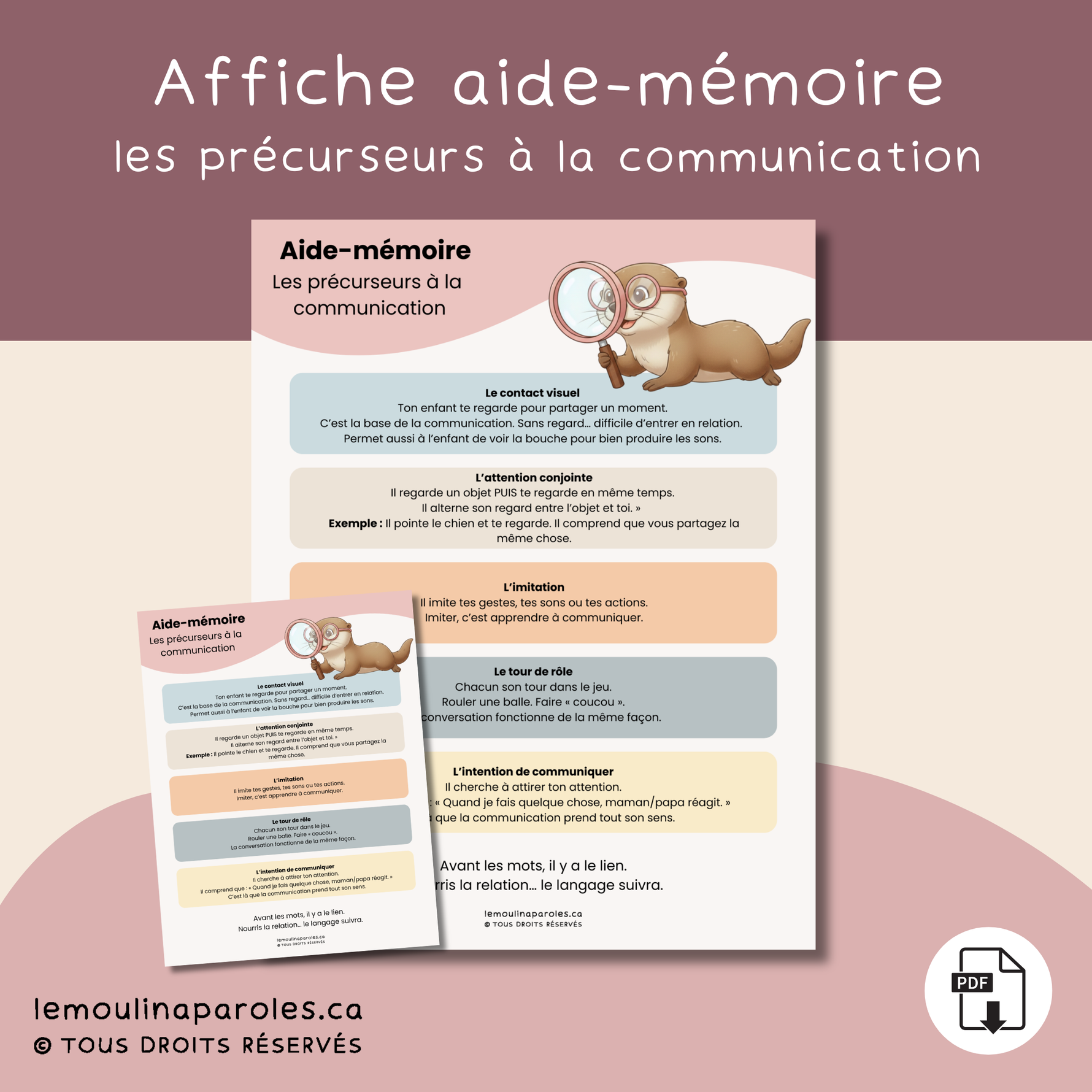 Aide-mémoire sur les précurseurs à la communication chez les enfants de 0 à 3 ans – développement du langage.