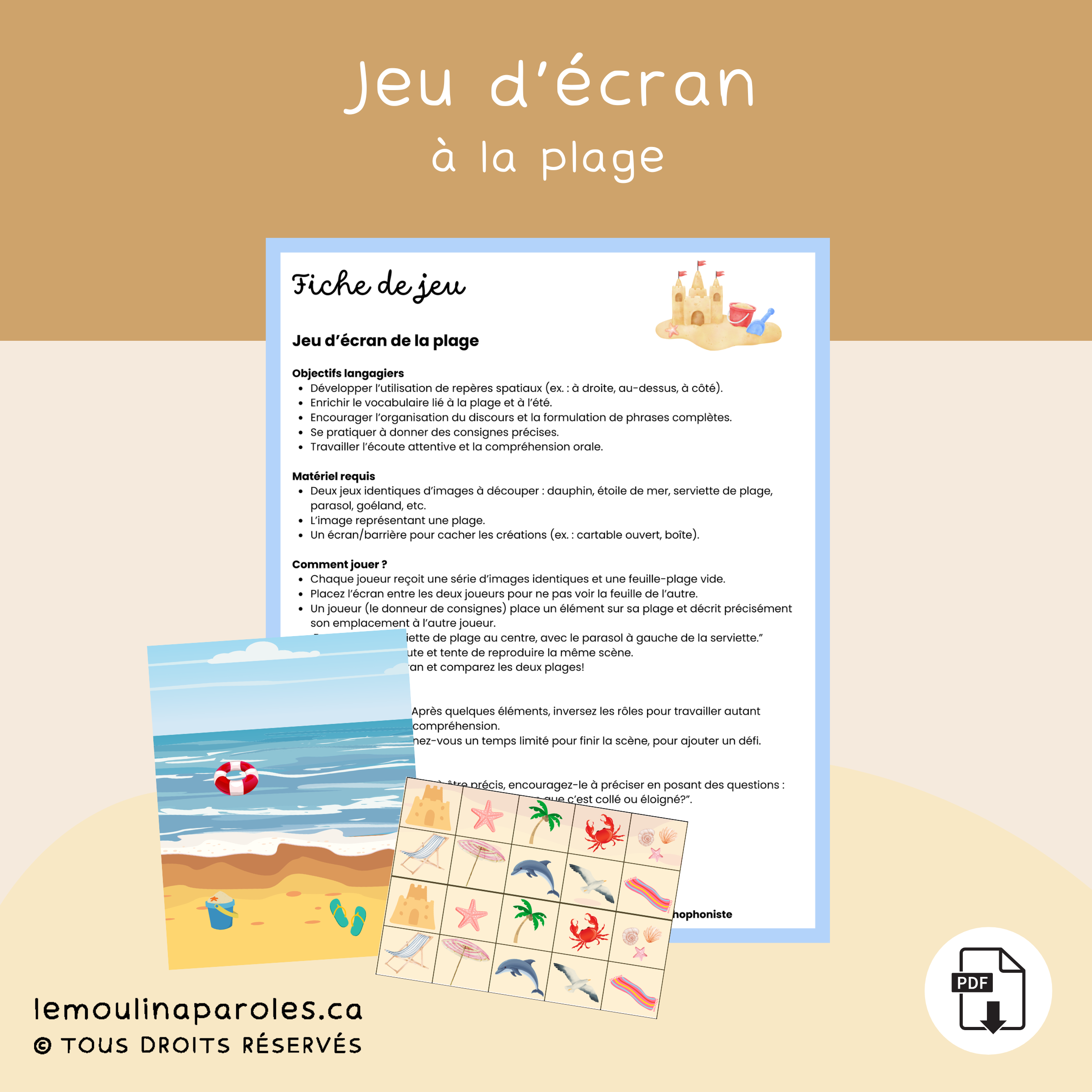 Jeu d'écran à la plage
