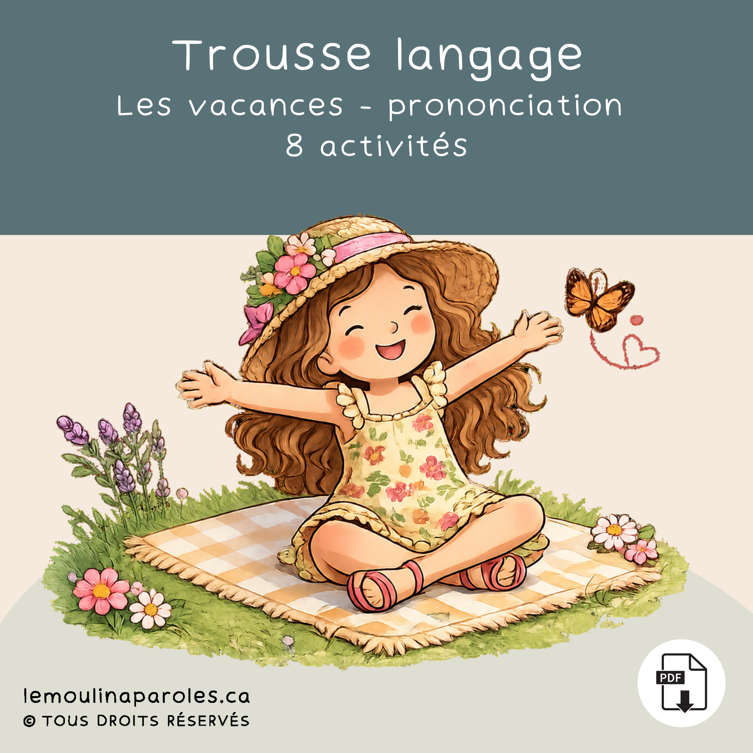 Collection de jeux estivaux de langage comprenant des activités sur les groupes consonantiques, les semi-voyelles et les verbes pronominaux avec des thèmes de plage, zoo, piscine, crème glacée, fraises, feux d’artifice et pédalo.