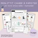 Cahier d’activités Halloween à imprimer pour enfants de 3 à 5 ans – jeux de langage, vocabulaire, compréhension et syllabes – Le Moulin à Paroles